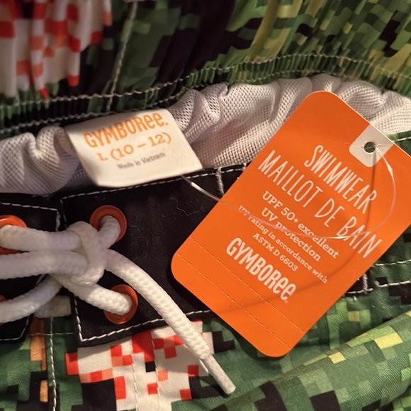NWT Gymboree Floral Pixelated Boys Swim Trunks - Picture 3 of 3